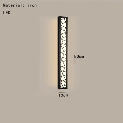 Modern black led rectangle wall lamp parlor room sconce