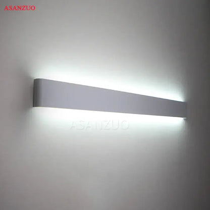Modern silver & black led rectangle wall lamps living room light