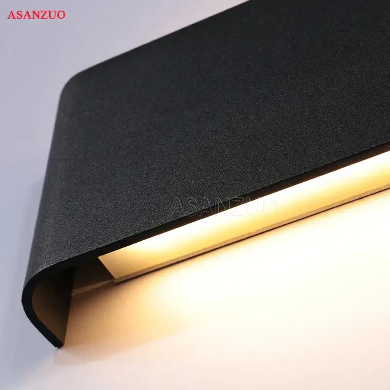 Modern silver & black led rectangle wall lamps living room light