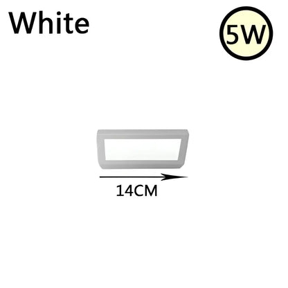 Modern white led rectangle wall light bedroom reading lamp