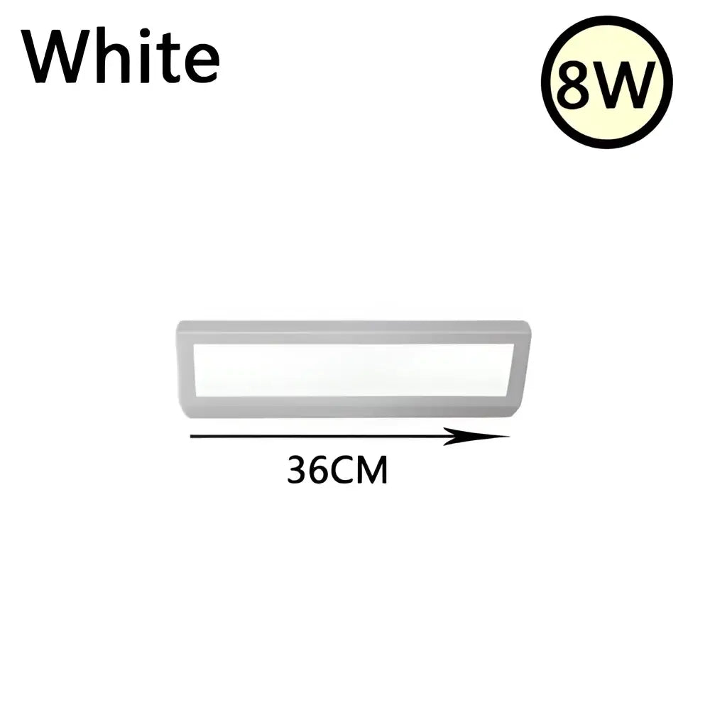 Modern white led rectangle wall light bedroom reading lamp