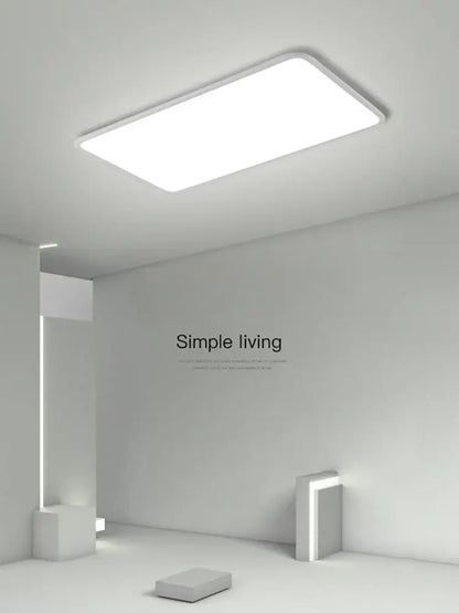 Modern minimalist white rectangular ceiling light for living room