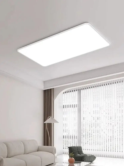 Modern minimalist white rectangular ceiling light for living room