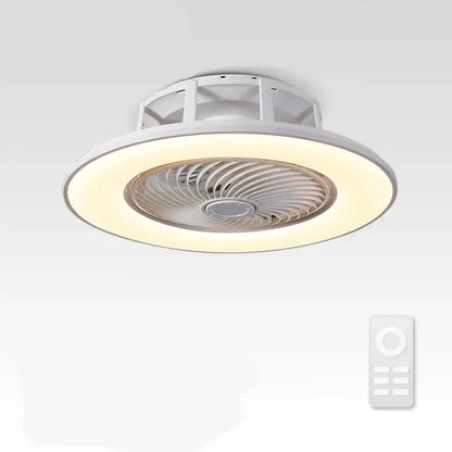 Modern black & white led remote control ceiling fan bedroom