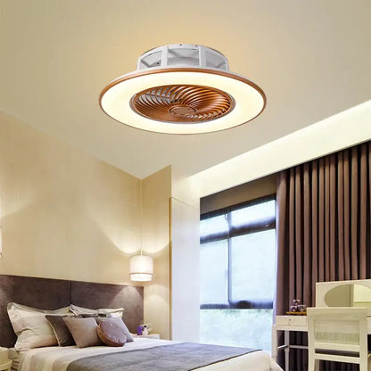 Modern black & white led remote control ceiling fan bedroom