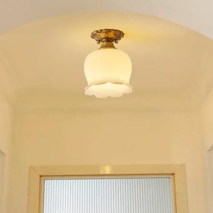 Vintage gold floral resin ceiling light fixture living room