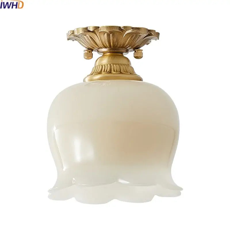 Vintage gold floral resin ceiling light fixture living room