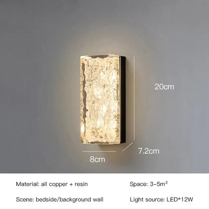 Modern gold textured resin wall lamp living room light