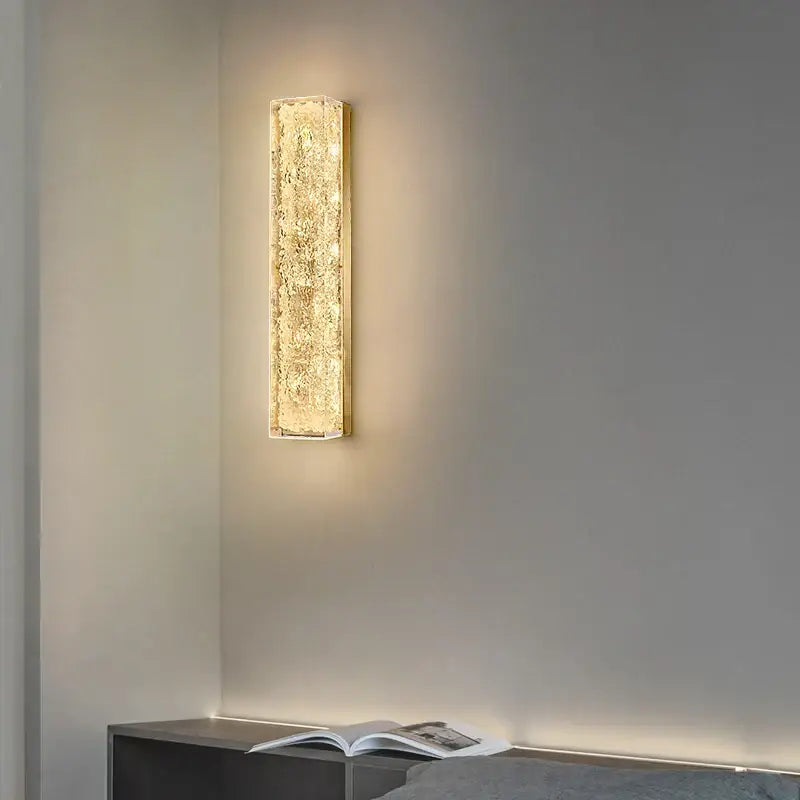 Modern gold textured resin wall lamp living room light