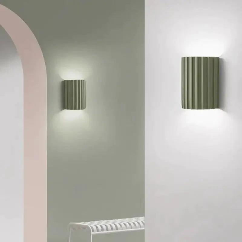 Modern fluted resin wall sconces for living room led lighting