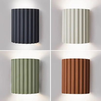 Modern fluted resin wall sconces for living room led lighting