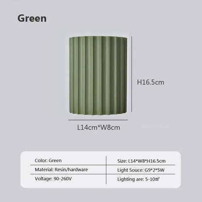 Modern fluted resin wall sconces for living room led lighting