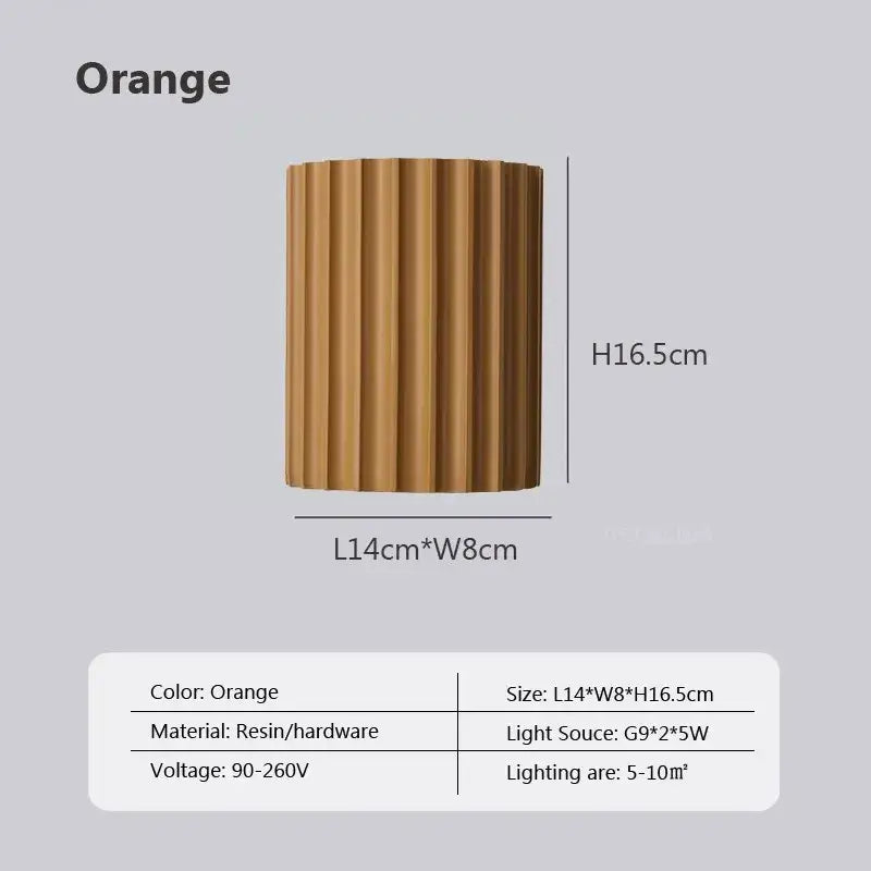 Modern fluted resin wall sconces for living room led lighting