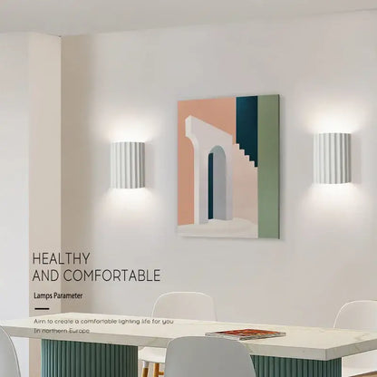 Modern fluted resin wall sconces for living room led lighting
