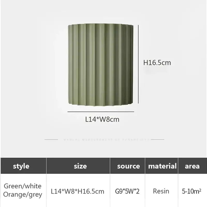 Modern fluted resin wall sconces for living room led lighting