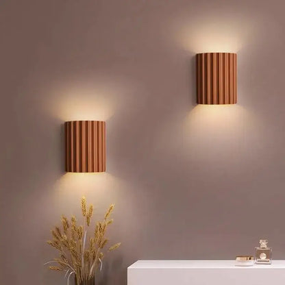 Modern fluted resin wall sconces for living room led lighting