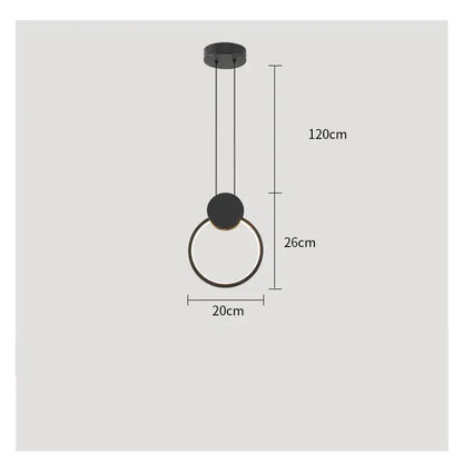 Modern minimalist black led restaurant chandelier dining room light