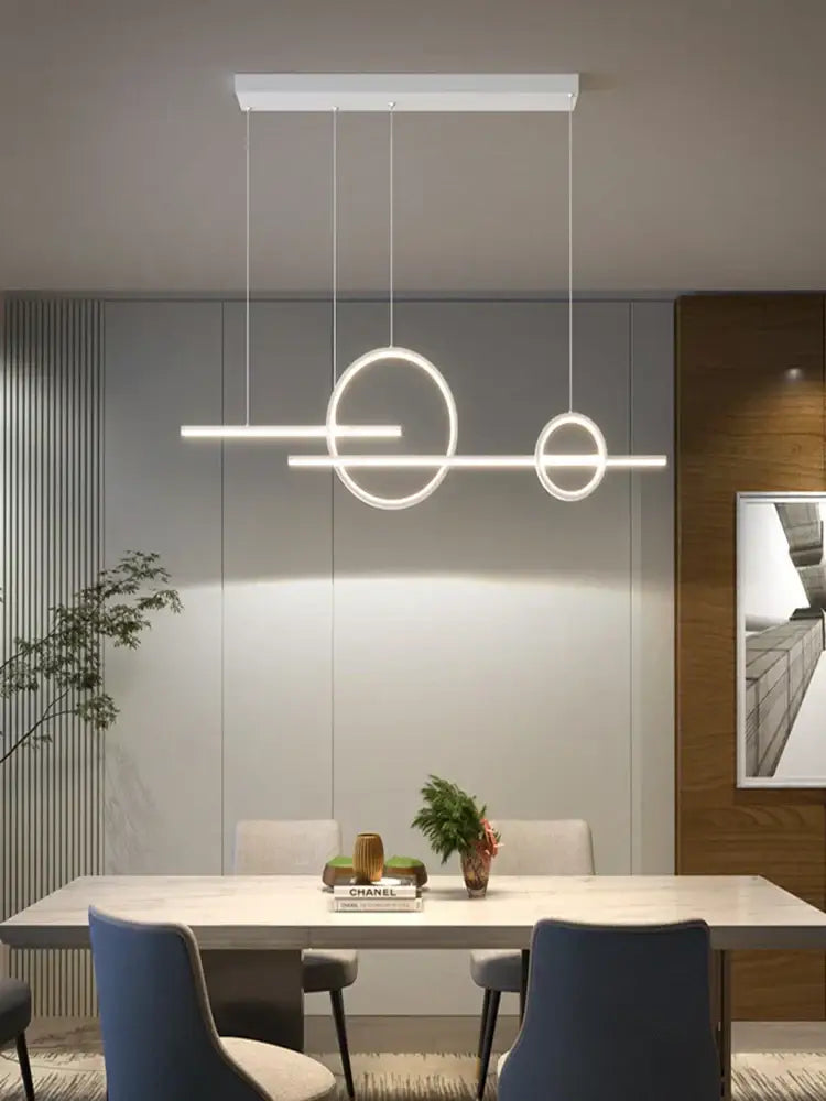 Modern minimalist black led restaurant chandelier dining room light