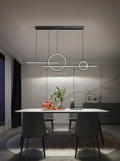 Modern minimalist black led restaurant chandelier dining room light