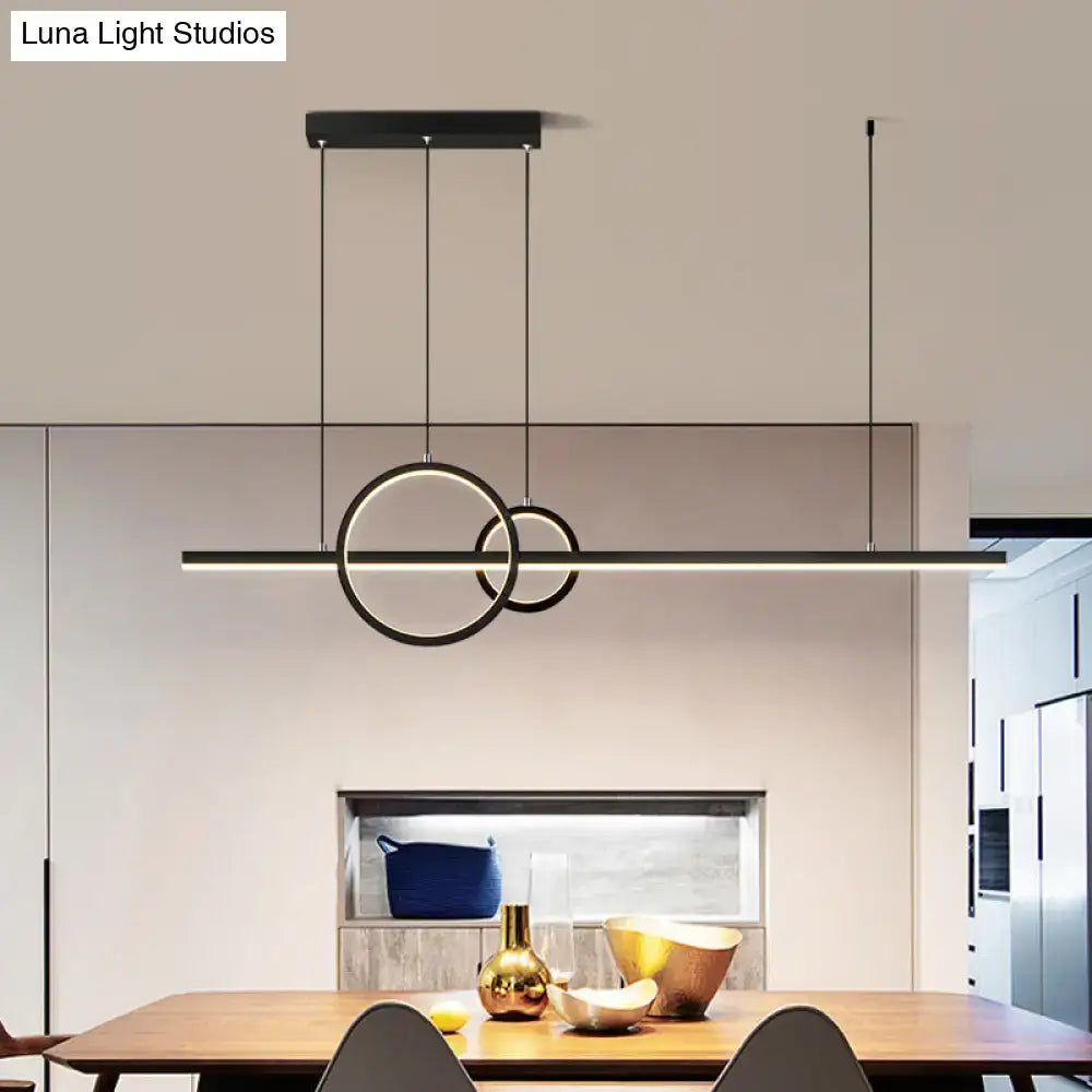 Modern black & gold led restaurant island pendant dining room light