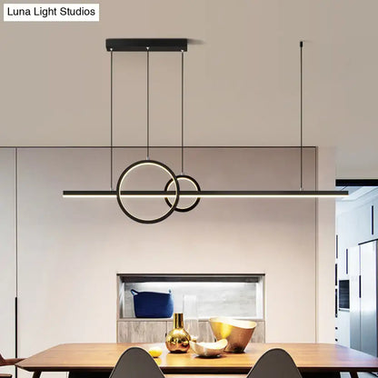 Modern black & gold led restaurant island pendant dining room light