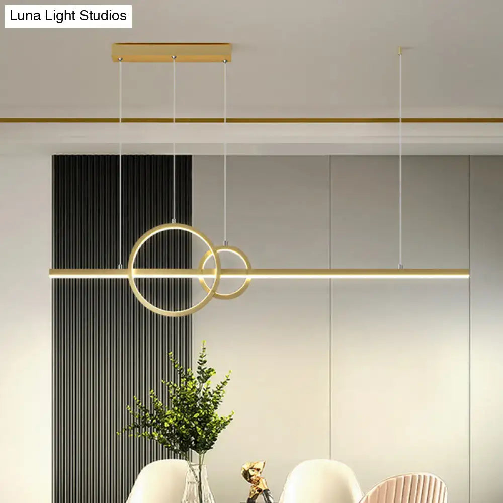 Modern black & gold led restaurant island pendant dining room light
