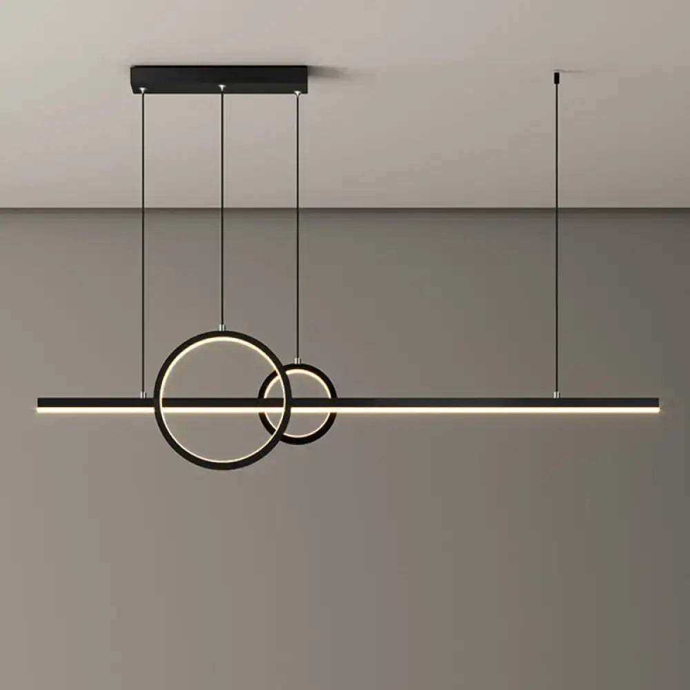 Modern black & gold led restaurant island pendant dining room light