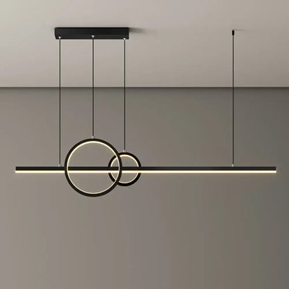Modern black & gold led restaurant island pendant dining room light
