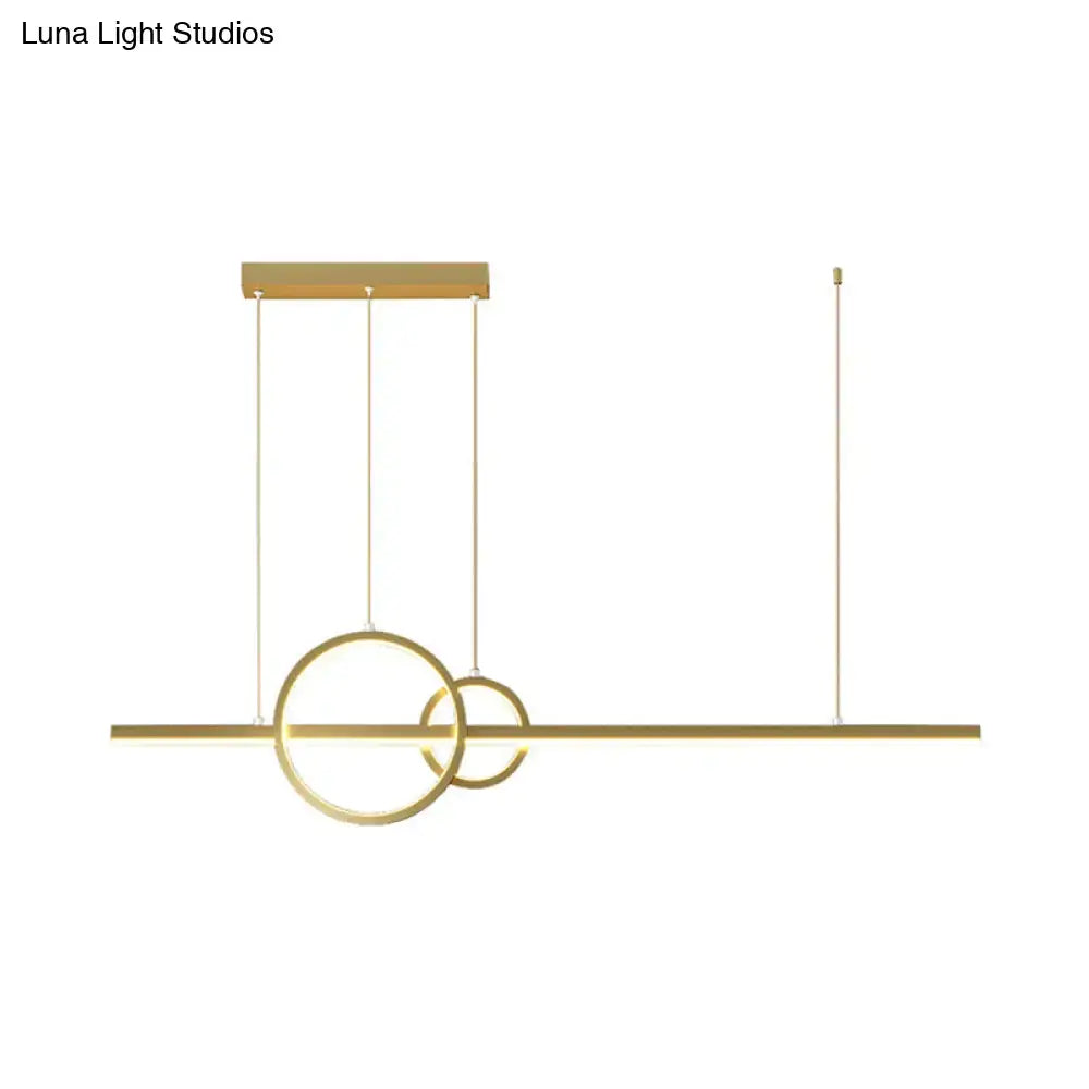 Modern black & gold led restaurant island pendant dining room light