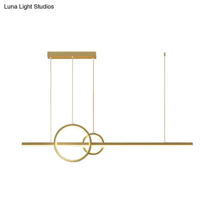 Modern black & gold led restaurant island pendant dining room light