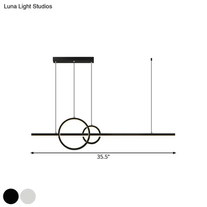 Modern black & gold led restaurant island pendant dining room light
