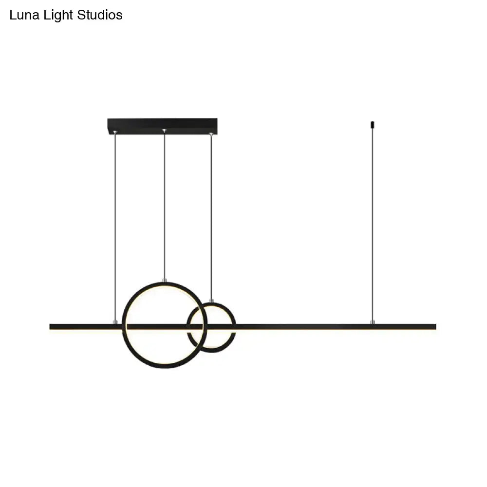 Modern black & gold led restaurant island pendant dining room light