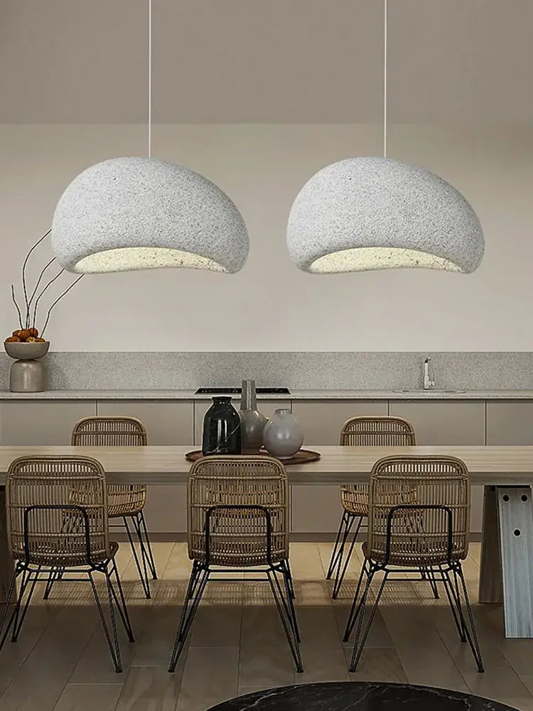 Modern speckled gray and yellow pendant light dining room led restaurant