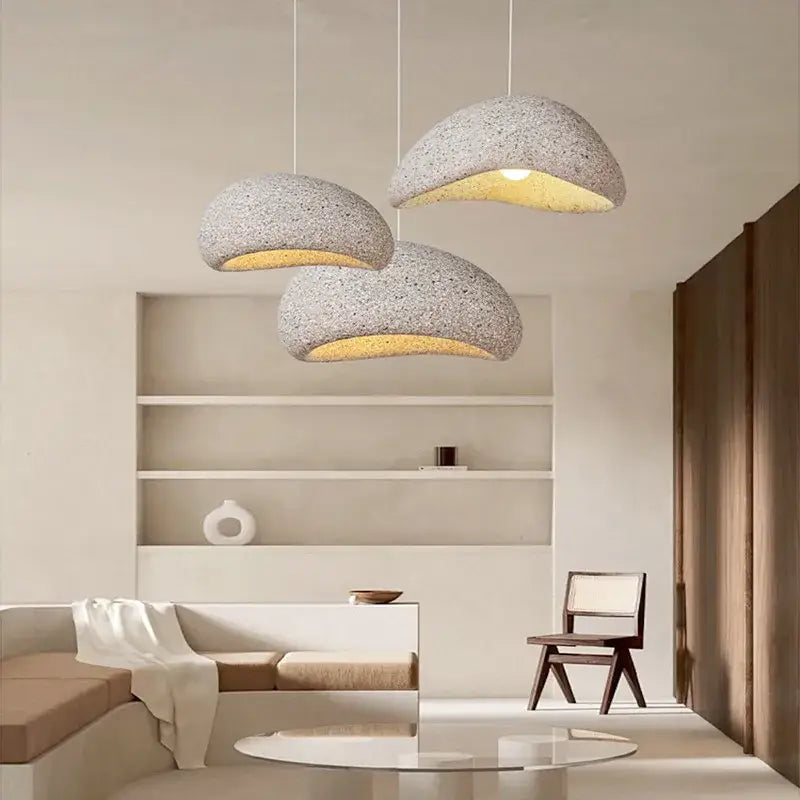 Modern speckled gray and yellow pendant light dining room led restaurant