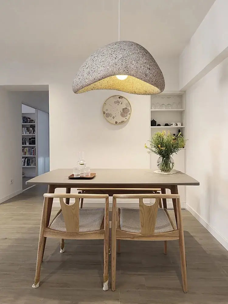 Modern speckled gray and yellow pendant light dining room led restaurant