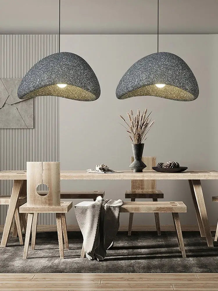 Modern speckled gray and yellow pendant light dining room led restaurant