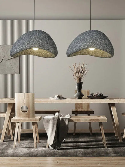 Modern speckled gray and yellow pendant light dining room led restaurant