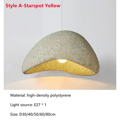 Modern speckled gray and yellow pendant light dining room led restaurant