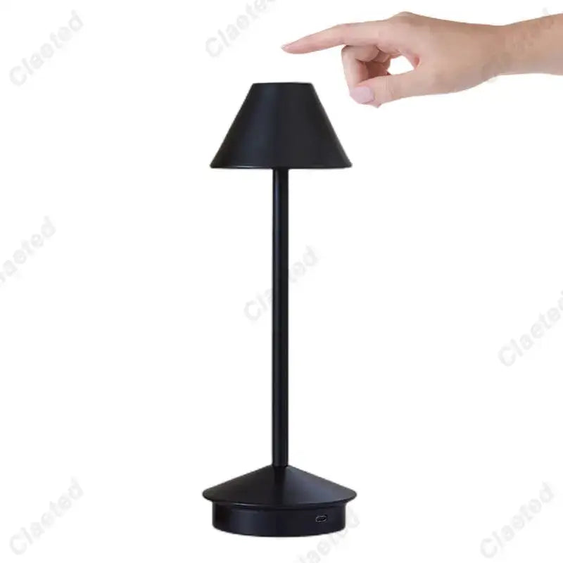 Minimalist metallic led retro touch table lamp bedroom night light