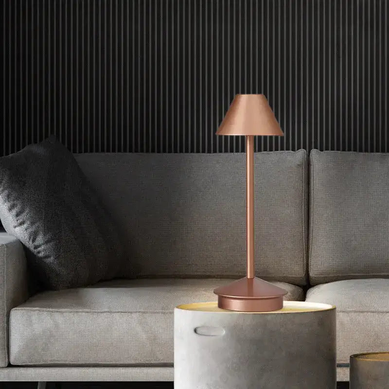 Minimalist metallic led retro touch table lamp bedroom night light