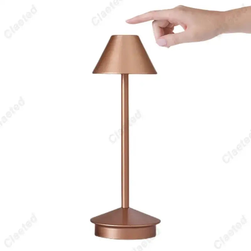 Minimalist metallic led retro touch table lamp bedroom night light