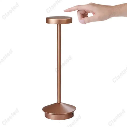 Minimalist metallic led retro touch table lamp bedroom night light