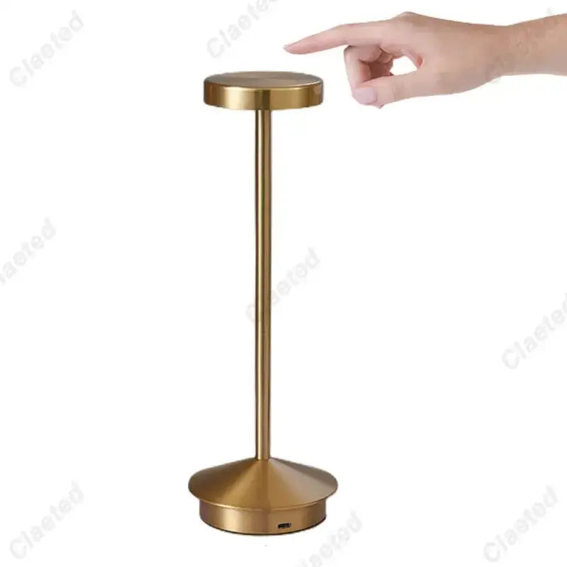 Minimalist metallic led retro touch table lamp bedroom night light