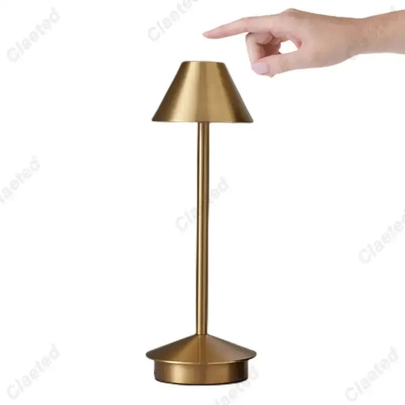 Minimalist metallic led retro touch table lamp bedroom night light
