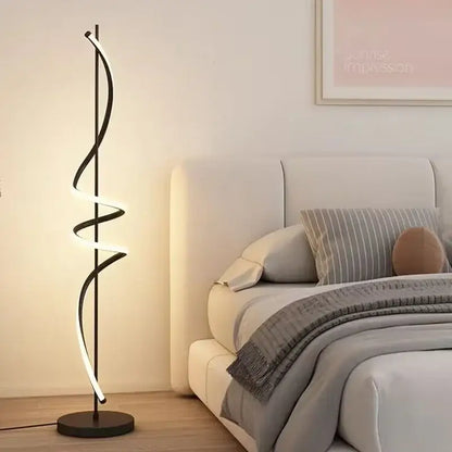 Modern gold spiral led revolve floor lamp for living room