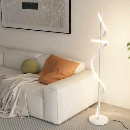 Modern gold spiral led revolve floor lamp for living room