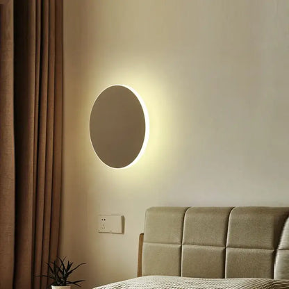 Modern black rgb round wall lights bedroom touch control lamp