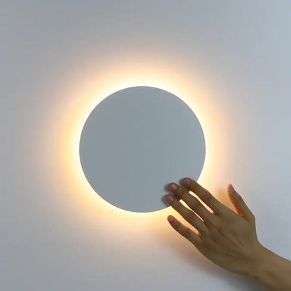 Modern black rgb round wall lights bedroom touch control lamp