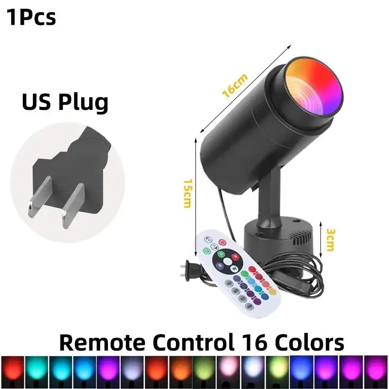 Modern black led rgb spotlight remote control bar light