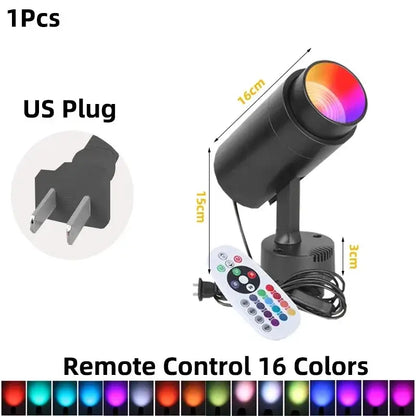 Modern black led rgb spotlight remote control bar light